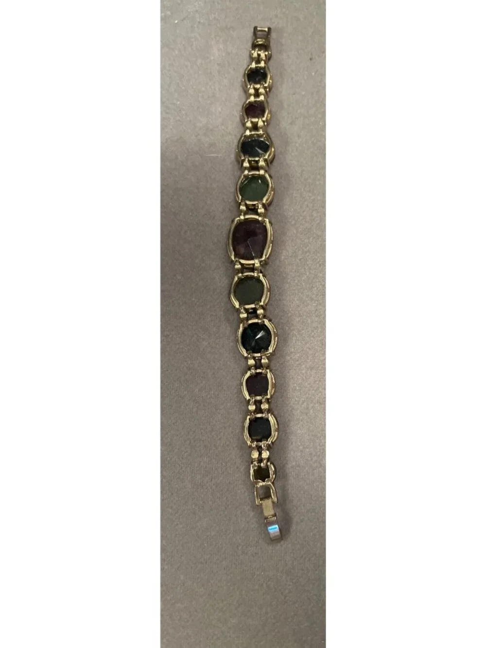 Monet Multicolor Gemstone Bracelet Gold-Tone Oval & Round Accents